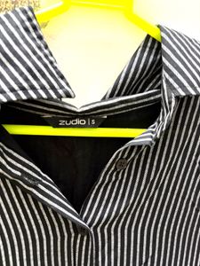 Striped Fit and flare Shirt Dress