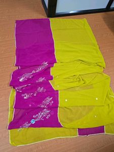 Colorful Embroidered Saree