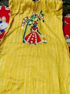 Cotton Sleeveless Kurtis.. Light Pink &amp; Golden