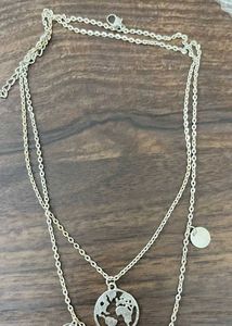 Silver Tone World Necklace