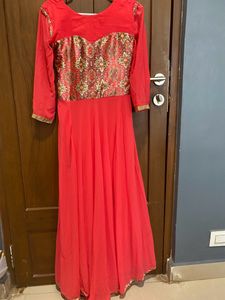 Long Georgette Gown With Duppata