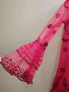 Red Net Kurti Designer, Wedding Festival