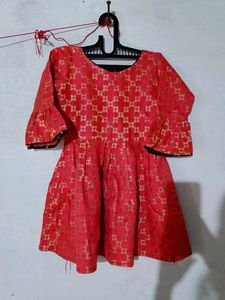 Girls Red &amp; Gold Dress