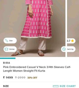 New Pink embroidery kurta !