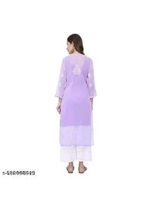 Elegant Lavender Embroidered Kurti
