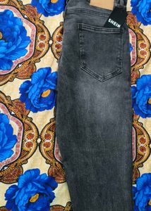 Brand New Shein Heavy Wash Mid Distressed Jeans