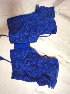 Royal Blue Embroidered Blouse