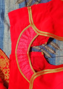 Beautiful Magenta Wedding Saree With Blouse