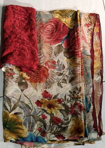 Chiffon Saree With Blouse Piece...