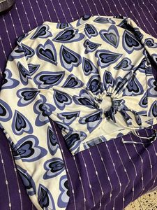 Y2k Lavender Crop Top With Detailings