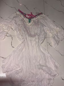 Boho Crochet Trim Tunic Top