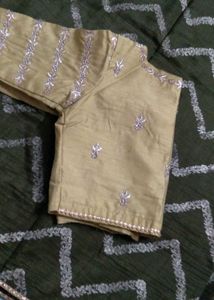 Olive Green Silk Saree