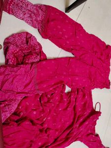 Magenta Kurta Set with Dupatta