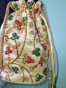 Floral Embroidered Potli Bag