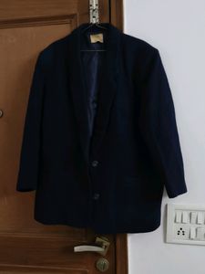 Dark Blue Women's Woollen Coat