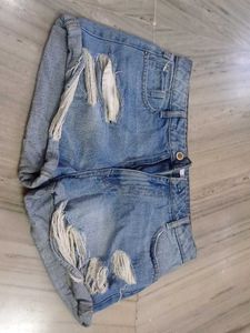 Distressed Denim Shorts