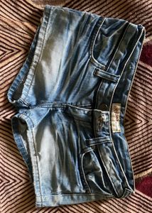 Denim Monkey Wash Booty Shorts