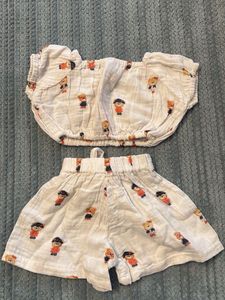 Cute Cartoon Print Outfit Set