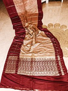 Pure Silk Vintage Golden Mulberry Banarasi