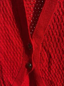 Red Knit Vest with Buttons