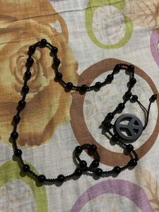 Peace Sign Beaded Necklace