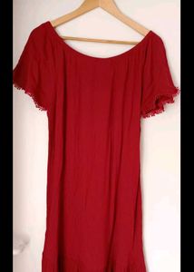 Red Off-Shoulder Dress