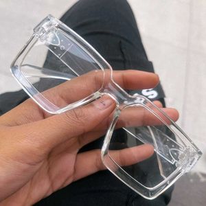 COMBO -White Sneakers Shoe nd Transparent Sunglass