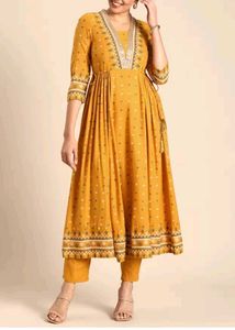 Anouk Yellow Kurta Set