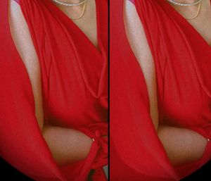 Red Cowl Neck Blouse