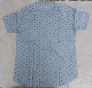 Blue Printed Casual Shirt