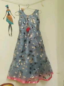 Blue &amp; White Embellished Dress