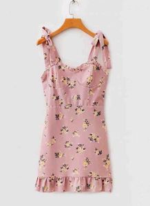 Bralette Pink Floral Short Dress