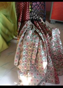 Designer Multicolour Silk With Handwork Touc