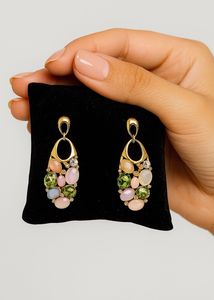 Colorful Gemstone Drop Earrings