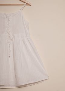 White Lace-Up Sundress