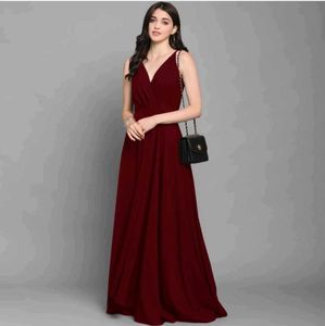 Western front Slit Maxi Gown Dress
