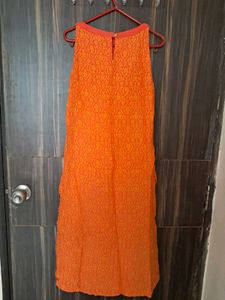 Orange Printed Kurta