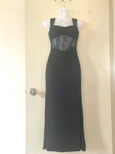 Black Lace Bodycon Maxi Dress