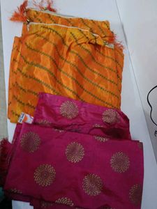 Ethnic Dupatta Set, Orange &amp; Pink 2