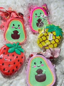 Cute Silicon Avocado Shaped Bags With Strap
