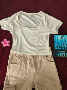 cream colour wife leg 4 pocket jeans