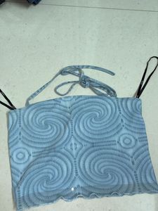 Forever 21 Blue Pinteresty Top Backless With S