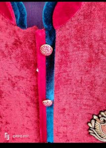Red Velvet Bandhgala Jacket