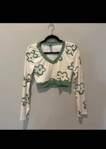 Floral Print V-Neck Crop Top