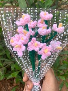 Cute Small Pink Flowers Crochet Bouquet 💐