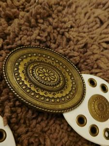 Vintage White &amp; Gold Belt