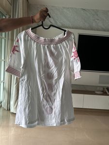 Embroidered Off-Shoulder Top