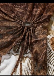 Newme Y2K Brown Paisley Tube Top