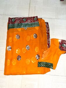 Elegant Orange Sareee