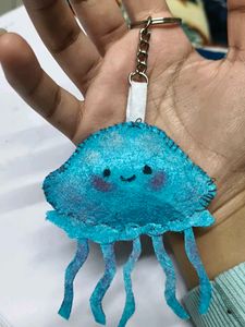 octopus keychain made of felt